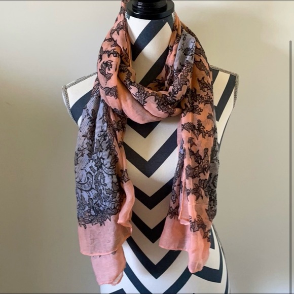 Lace Print Fashion Scarf - Picture 1 of 2